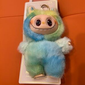 Cute Furry Monster Keychain - Blue and Green
